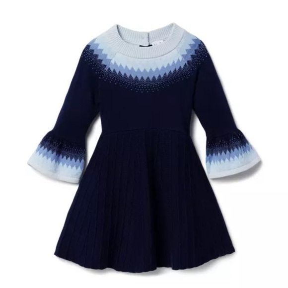 Janie and Jack Girls Fair Isle Sweater Dress 18/24m baby girl - Picture 1 of 7